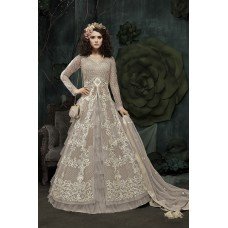 GREY INDIAN DESIGNER WESTERN WEDDING AND BRIDAL ANARKALI GOWN